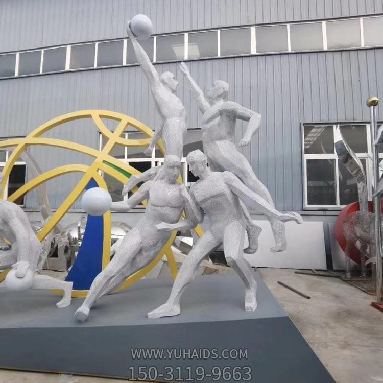  校园广场金属体育人物摆件不锈钢篮球运动雕塑