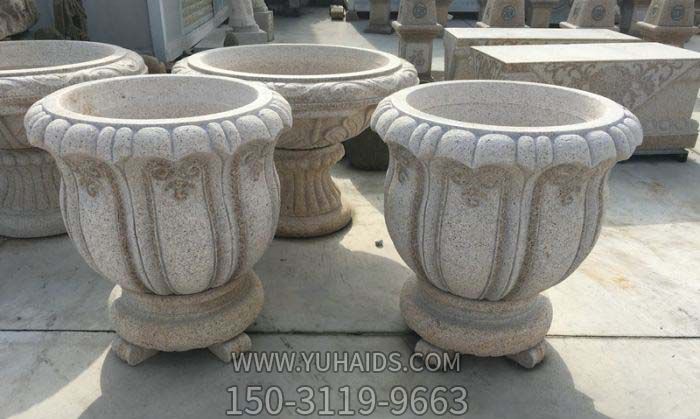 花盆雕塑-别墅小区大理石浮雕花盆雕塑