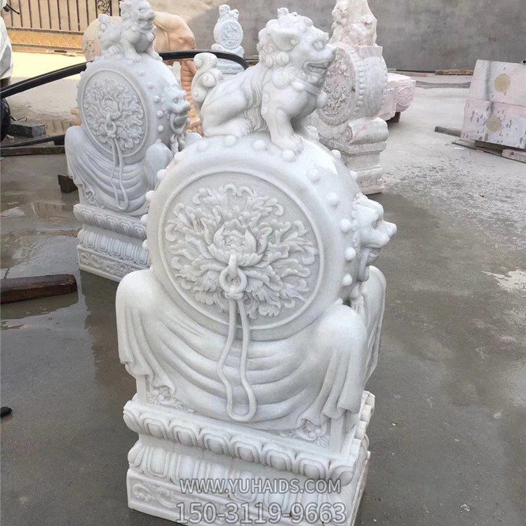 大理石庭院酒店门口抱鼓石雕塑