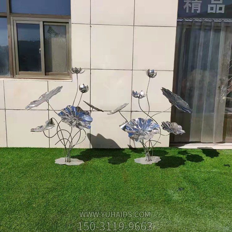 公园景区不锈钢创意荷花雕塑