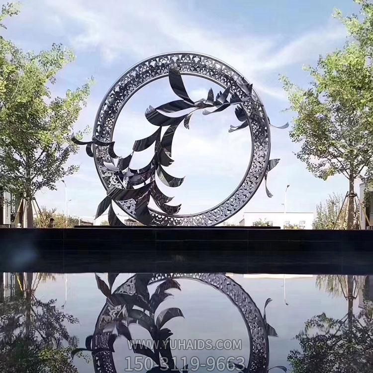 不锈钢创意镂空圆环摆件雕塑