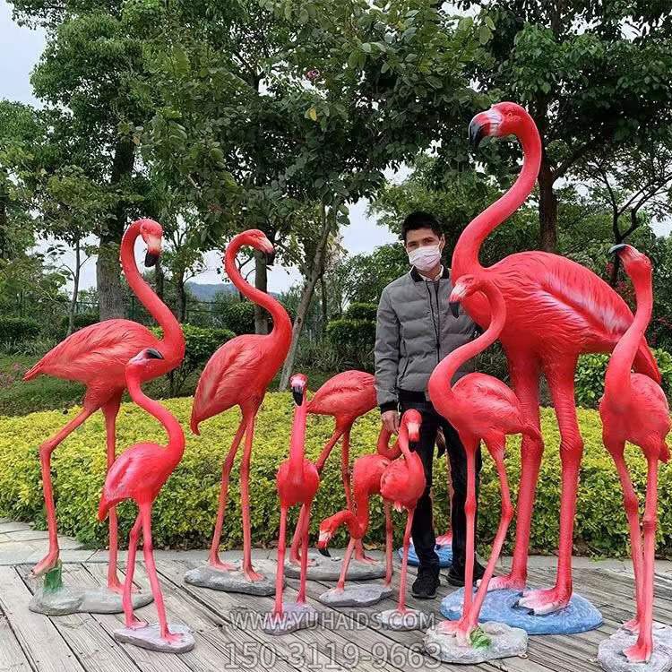 大中小型仿真火烈鸟雕塑