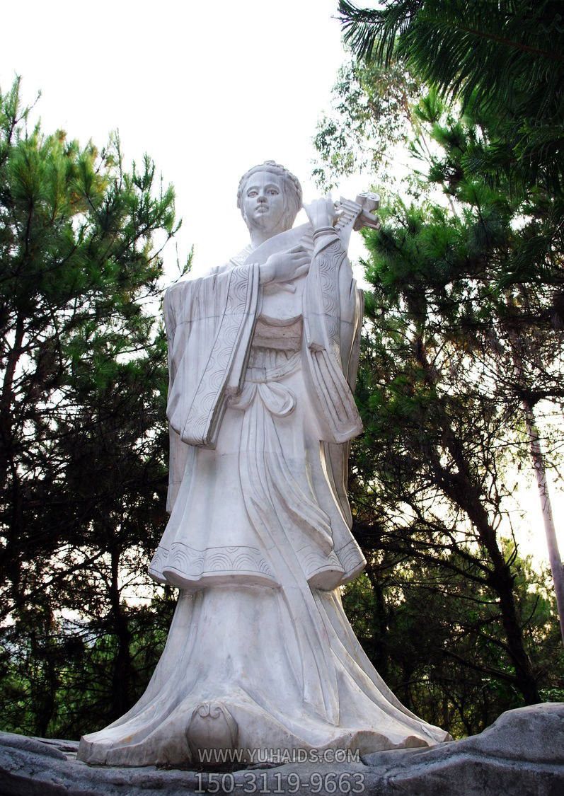 景区观景区弹琵琶大理石古代美人王昭君石雕 景区观景区弹琵琶大理石古代美人王昭君石雕