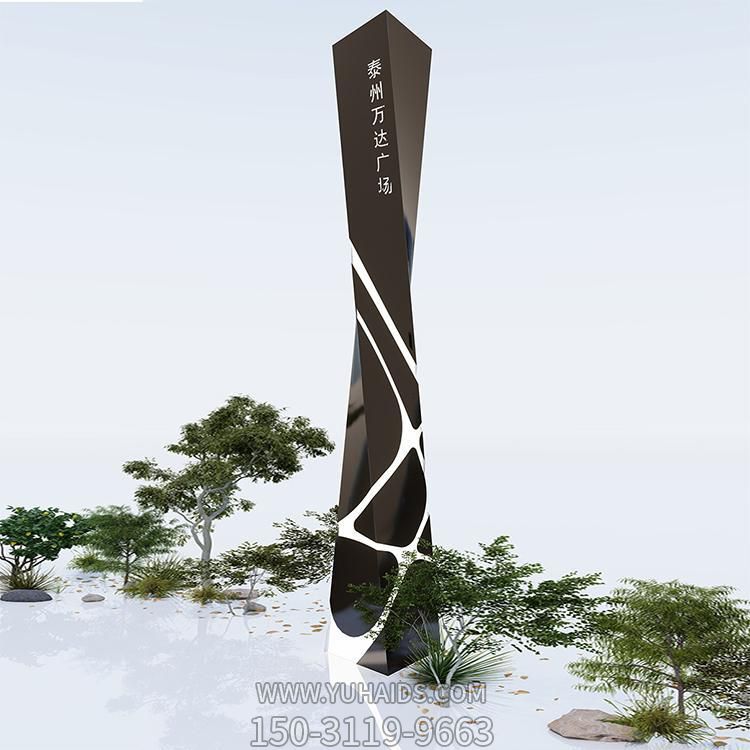 创意不锈钢广场导向牌精神堡垒雕塑