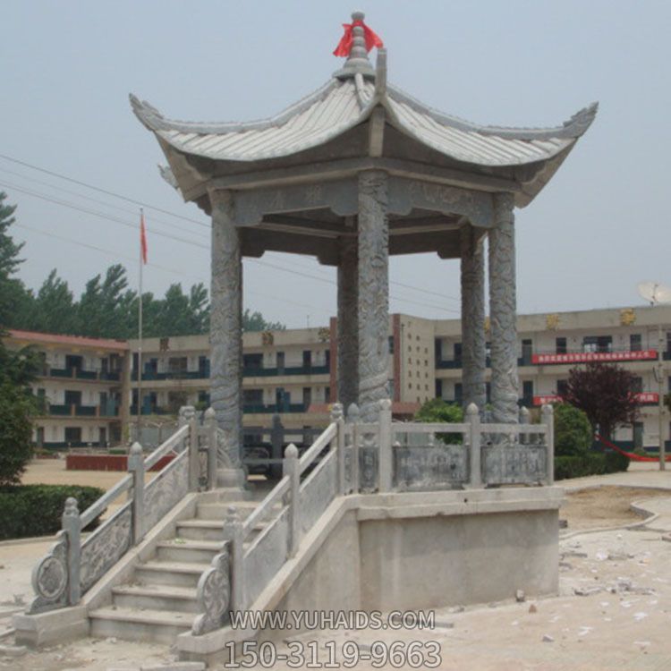 学校操场摆放仿古建休息凉亭雕塑