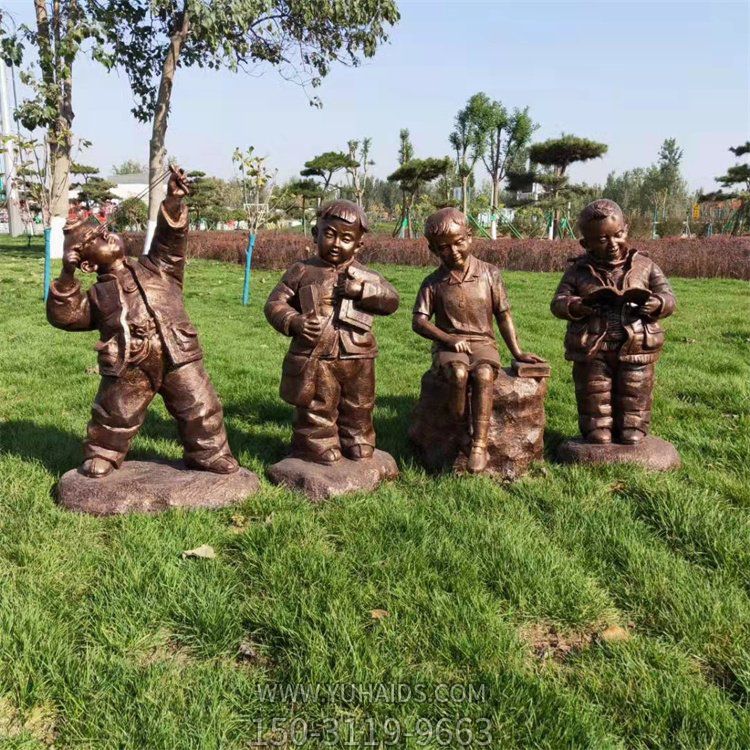玻璃钢仿铜孩童雕塑