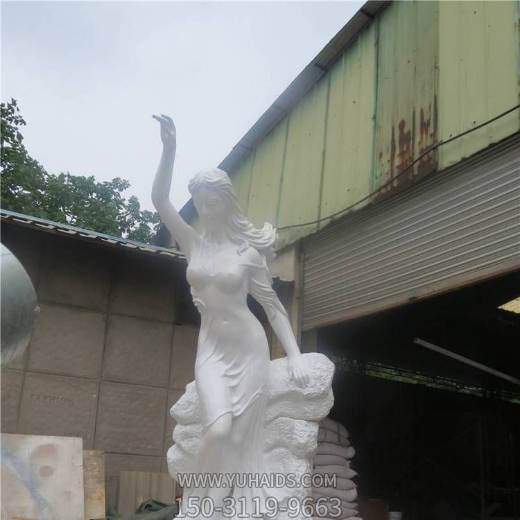 汉白玉石雕园林广场女性人物雕塑