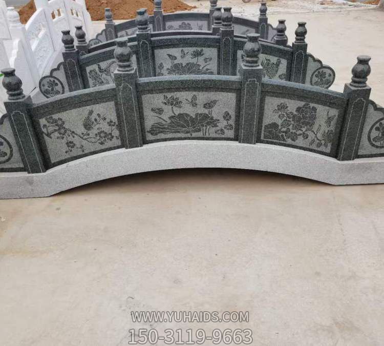 别墅造景装饰青石花岗岩浮雕小石拱桥雕塑