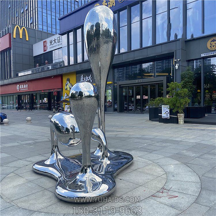 不锈钢创意水滴景观雕塑摆件