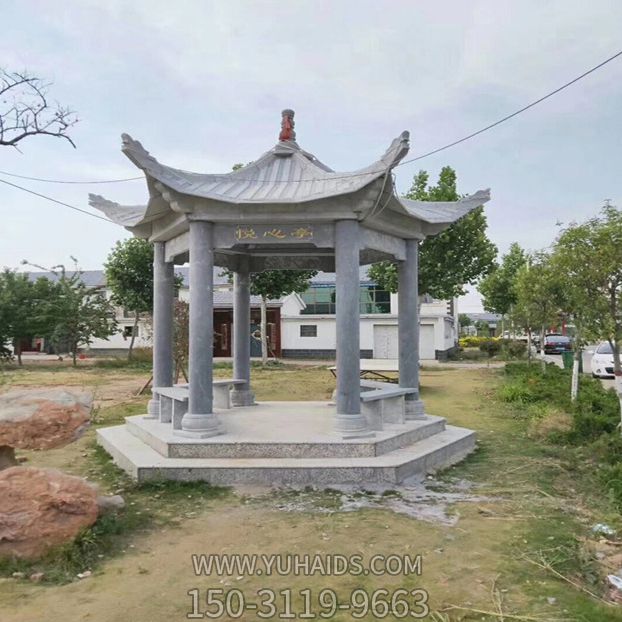 乡村户外大理石凉亭休息座椅雕塑