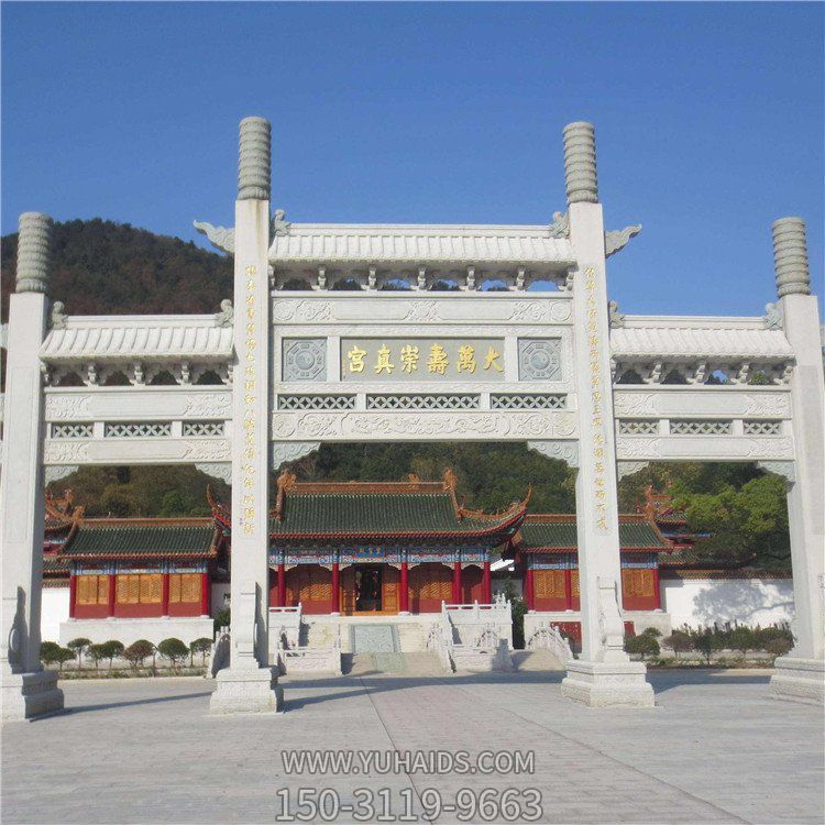 户外景观石雕大型牌坊雕塑