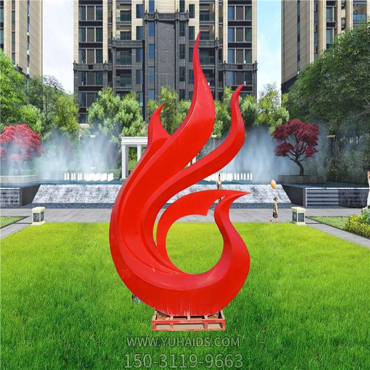 户外景区不锈钢抽象凤凰雕塑