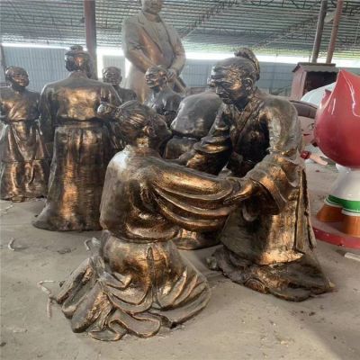 玻璃钢仿铜人物景观城市街道摆件