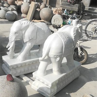 汉白玉门口大象雕塑动物石雕有什么寓意？