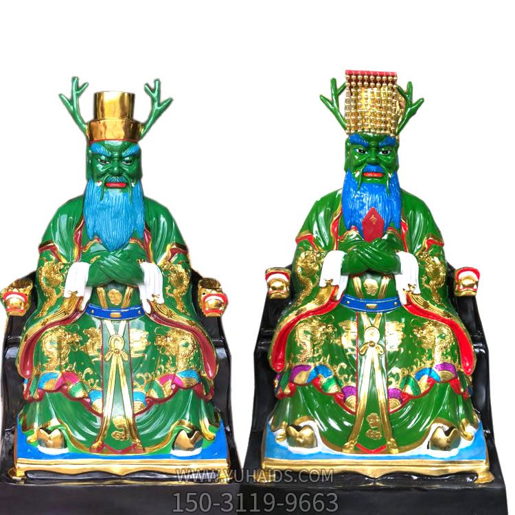 玻璃钢彩绘创意寺庙龙王雕塑