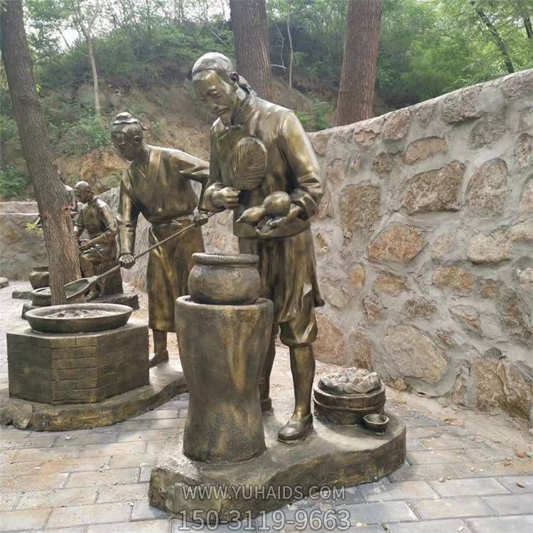 情景小品城市路边制药的人物摆件雕塑