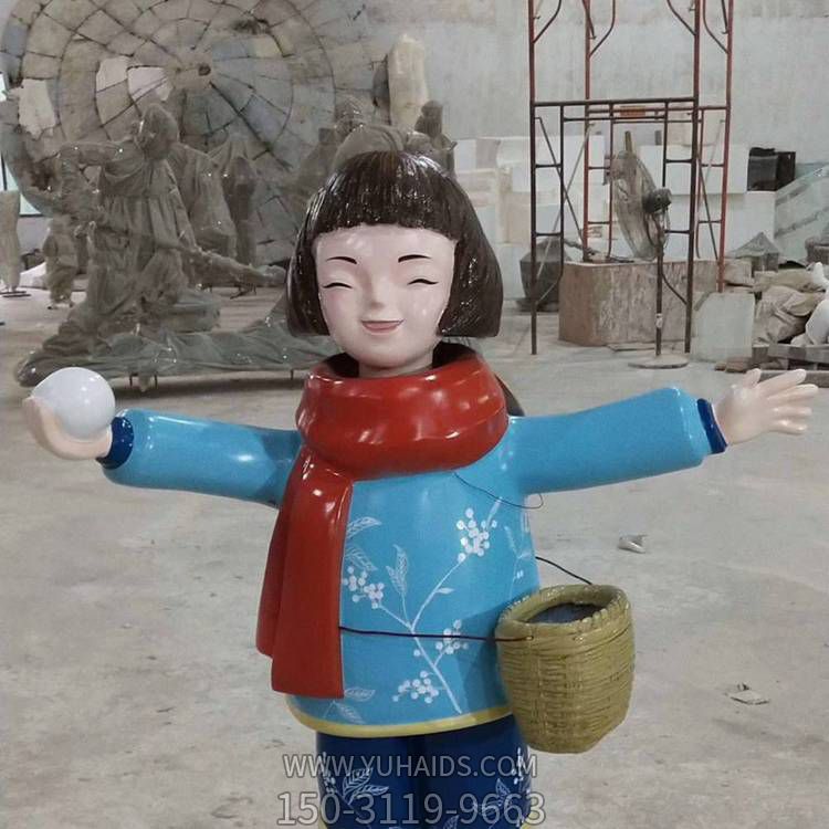玻璃钢卡通户外园林景观人物雕塑