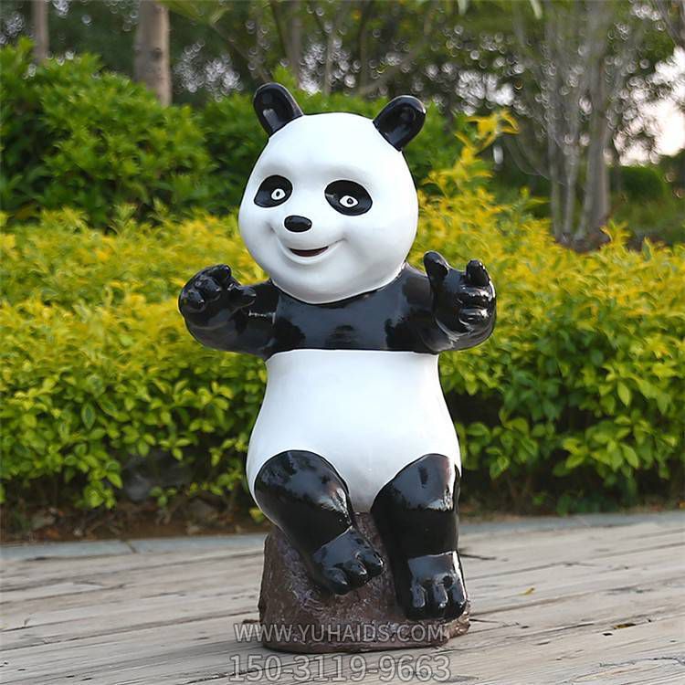 户外公园玻璃钢卡通熊猫雕塑