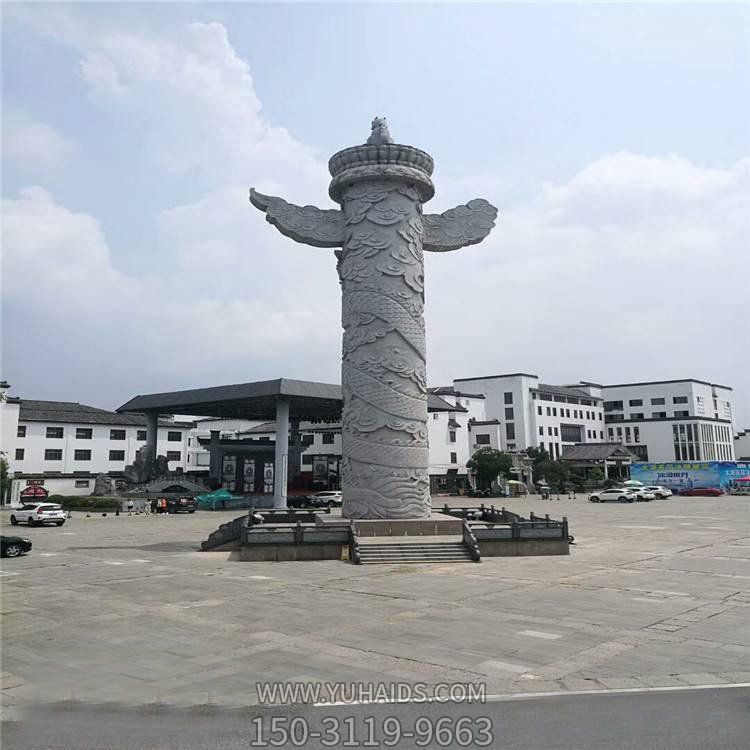 大理石浮雕园林景观户外文化柱雕塑