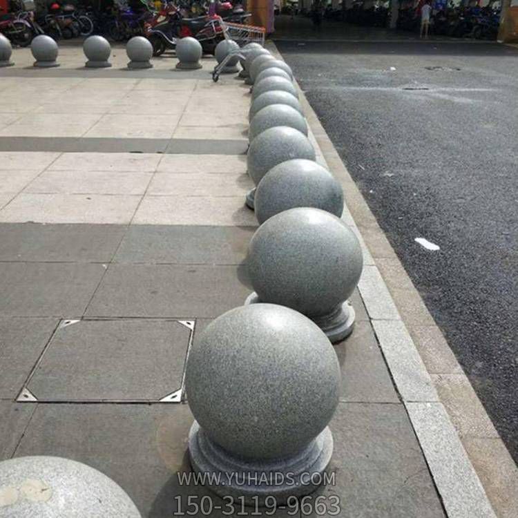 小区社区花岗岩挡车石球路障400隔离石墩雕塑