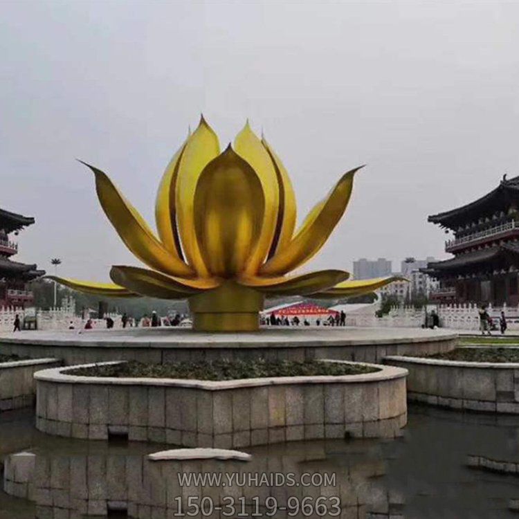 户外广场不锈钢景观大型花朵雕塑