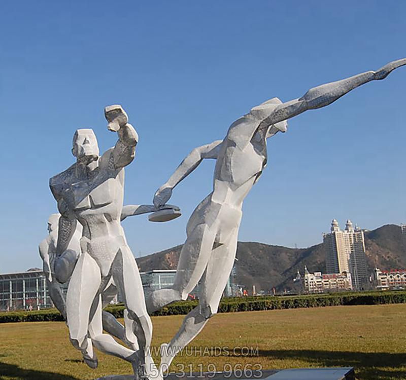 不锈钢广场运动滑冰人物主题雕塑