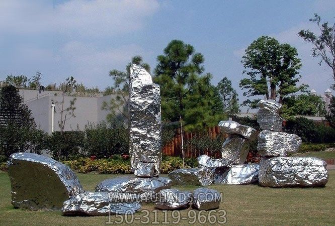 公园不锈钢抽象太湖石雕塑