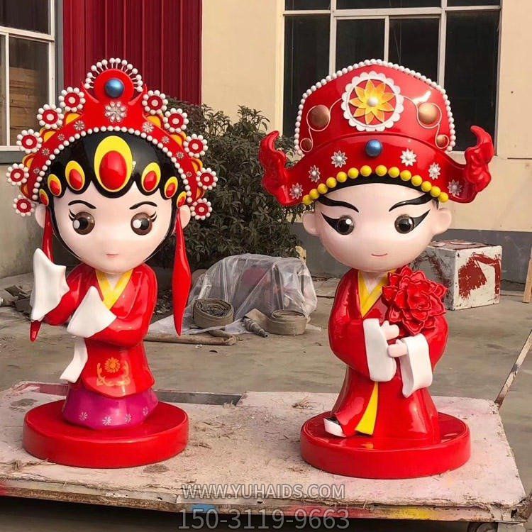 玻璃钢彩绘商场创意卡通人物雕塑