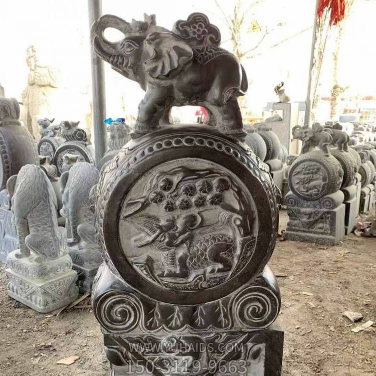 家用门口青石石雕抱鼓石雕塑