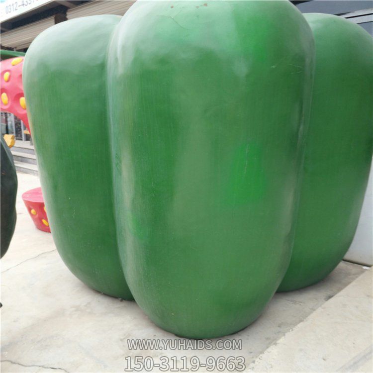 农家院户外摆放玻璃钢大型青椒蔬菜装饰品雕塑