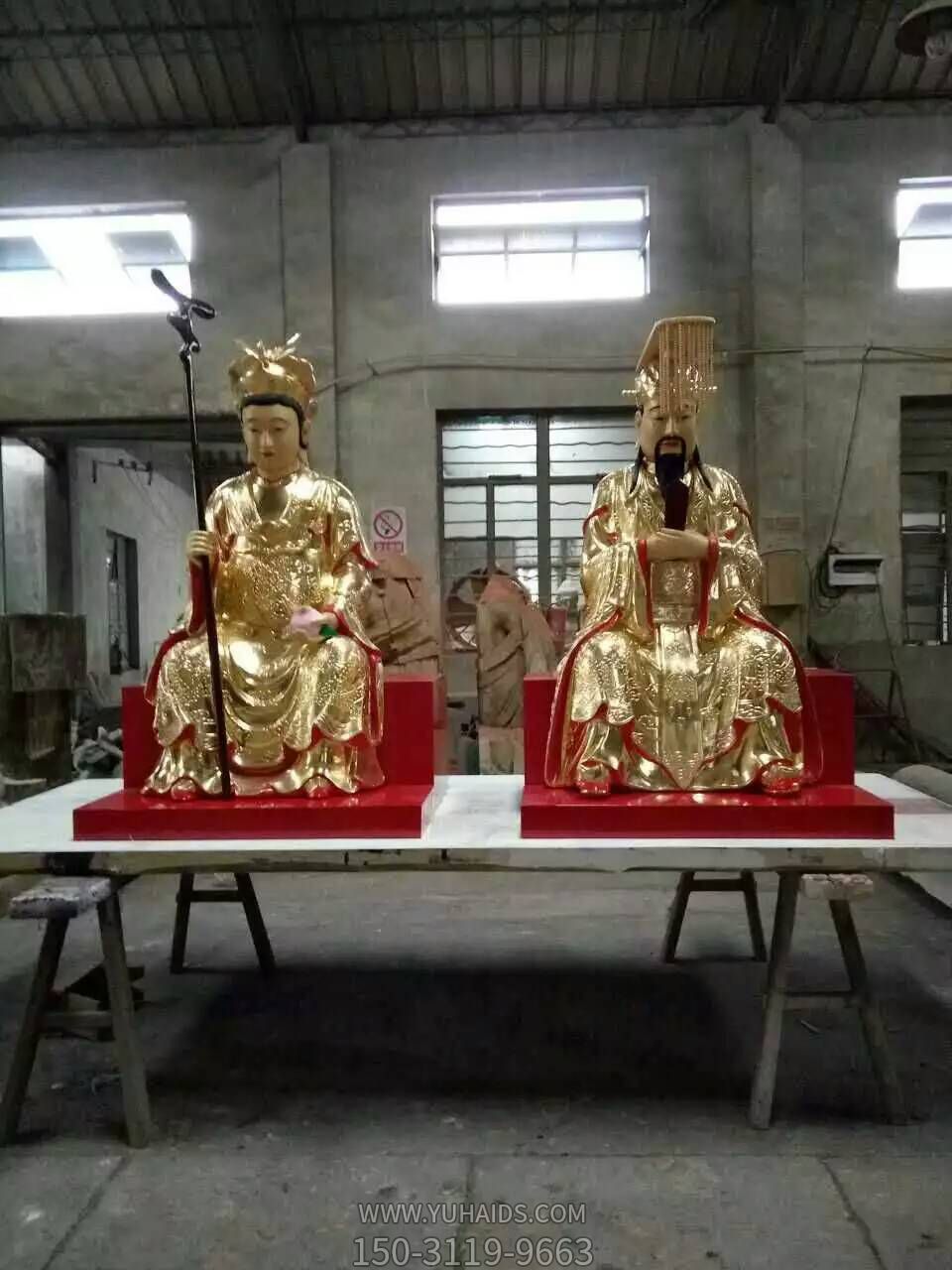 不锈钢喷金烤漆寺庙神佛玉帝王母雕塑