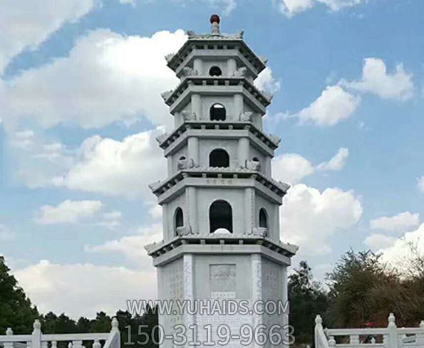 大理石多层宝塔寺院景观石雕雕塑