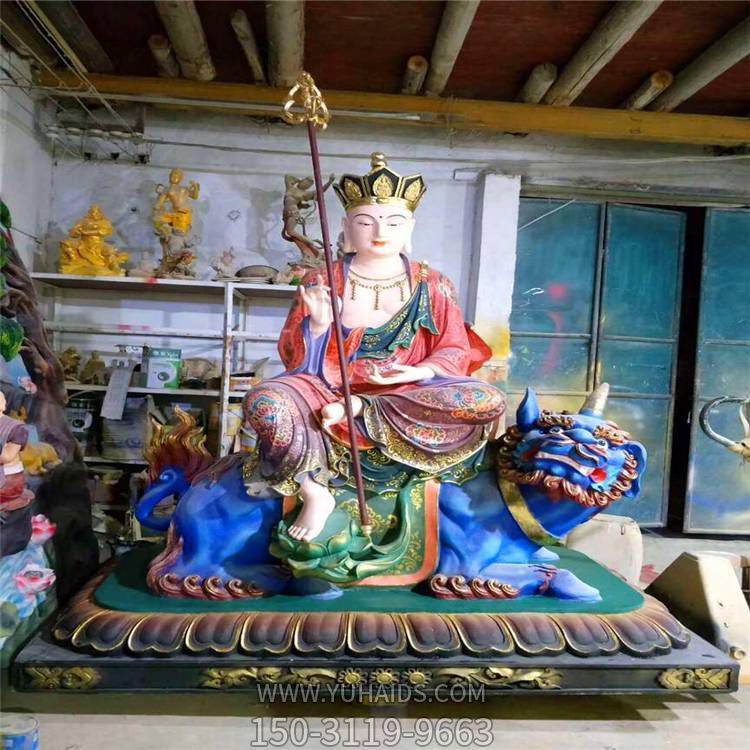 玻璃钢彩绘寺庙供奉佛像地藏王雕塑