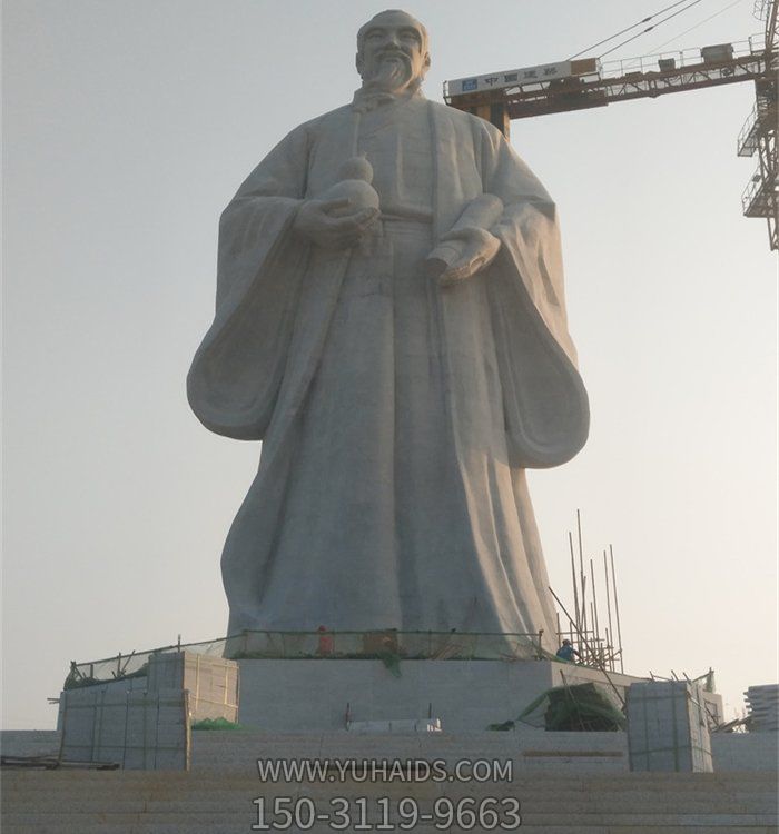 汉白玉孔子名人雕像 校园公园大型摆件雕塑