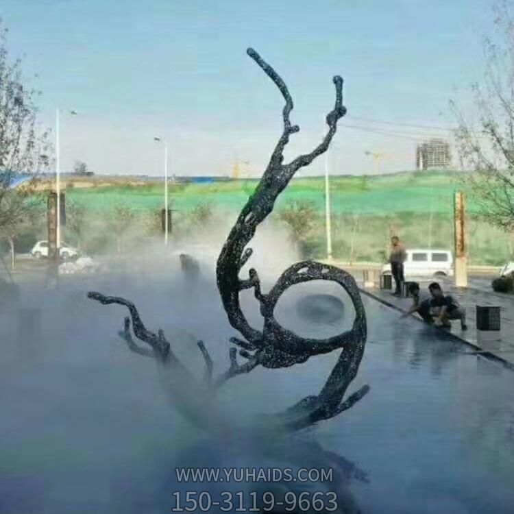 户外广场不锈钢镂空海浪浪花摆件雕塑