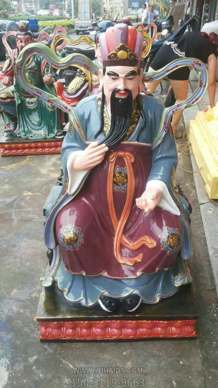 玻璃钢彩绘大型人物景观庙宇太岁雕塑