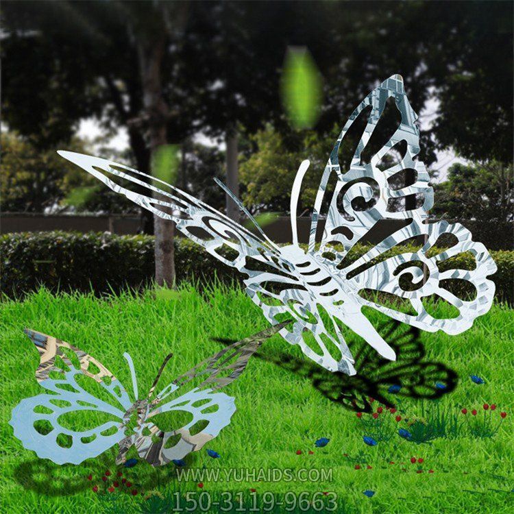 不锈钢镜面镂空蝴蝶摆件雕塑