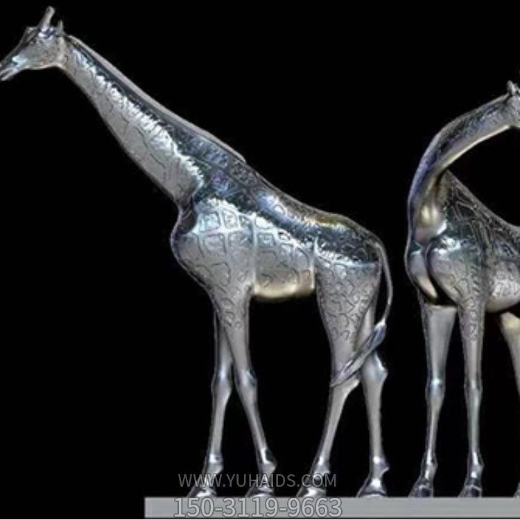 大型不锈钢抽象长颈鹿雕塑