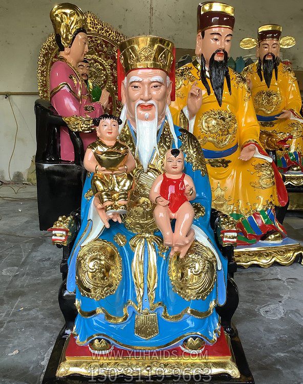 玻璃钢彩绘宗教寺庙土地公雕塑
