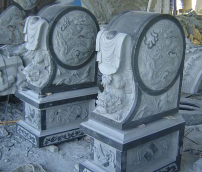 寺院古建筑摆放仿古石门墩抱鼓石雕塑