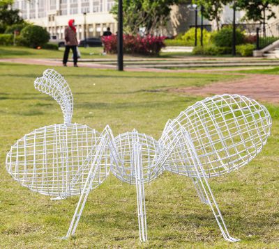户外草坪创意不锈钢镂空铁艺蚂蚁雕塑