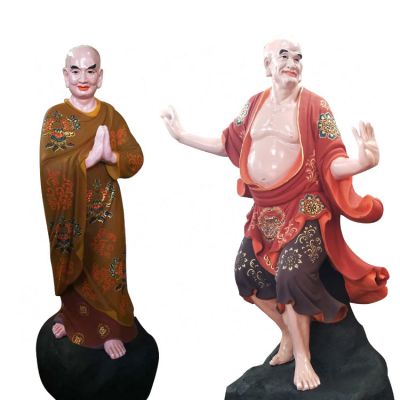 佛教禅宗二祖达摩玻璃钢彩绘雕塑