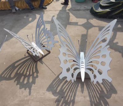 景区不锈钢抽象蝴蝶雕塑