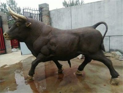 景区广场摆放望天牛雕塑铸铜动物摆件