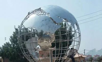 不锈钢镜面公园校园工艺品装饰地球仪雕塑