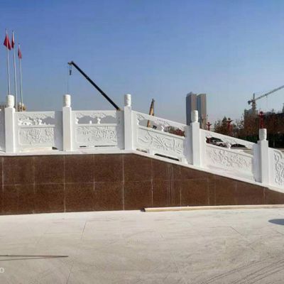 汉白玉雕刻广场升旗台防护围栏栏板