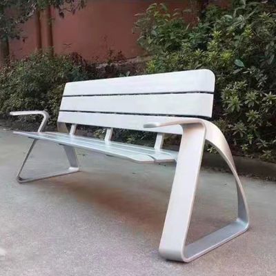 户外园林休息创意不锈钢长椅雕塑