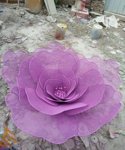 公园景区不锈钢工艺紫色花朵雕塑