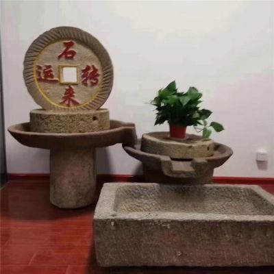 仿古做旧青石石雕老石槽流水摆件