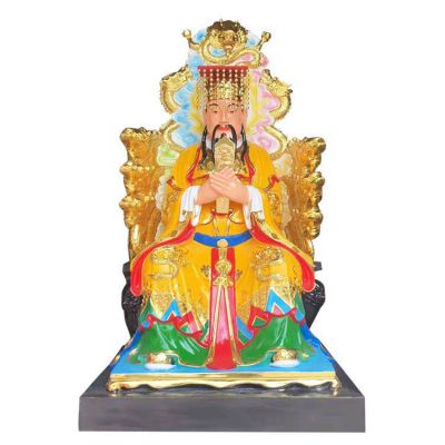 寺庙供奉玻璃钢彩绘玉皇大帝和王母娘娘雕塑